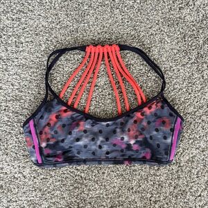 Lululemon Lighten Up Bra Windy Blooms Regal Plum Multi / Naval Blue / Alarming 8